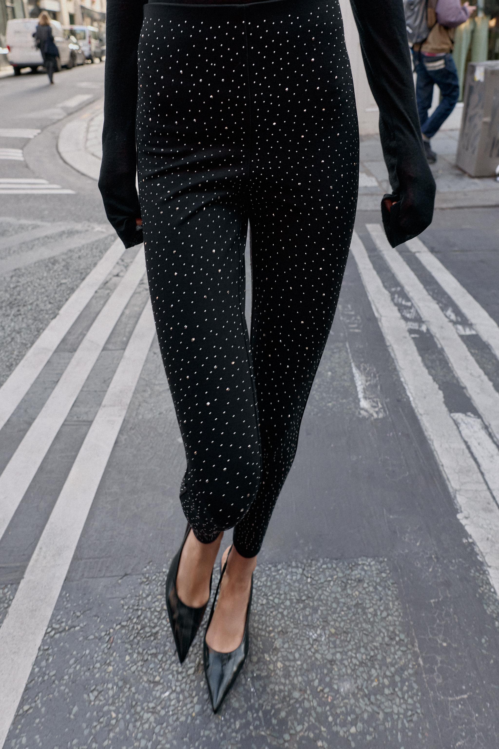 HIGH-WAISTED SPARKLY LEGGINGS